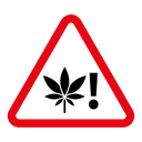 Cannabis packaging warning sign icon