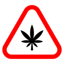 Cannabis zone traffic sign icon