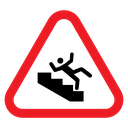 Caution stairway sign icon