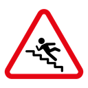 Caution stairway sign icon
