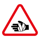 Chemical burns hazard sign icon