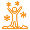 Child playing snow icon