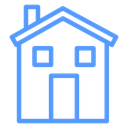 Chimney Gable House Color Outline icon
