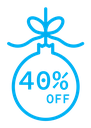 Christmas ball with 40 off discount Color Outline icon