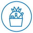 Christmas gift basket icon