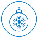 Christmas tree ball icon