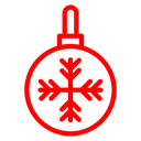 Christmas Tree Ball Snowflake Color Outline icon