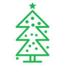 Christmas Tree Star Color Outline icon