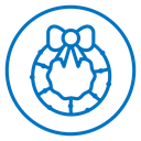 Christmas wreath icon