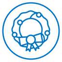 Christmas wreath icon