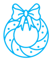 Christmas wreath icon