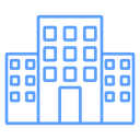 City Building Trio Color Outline icon