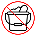 Cleaning bucket with sponge sign icon