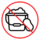 Cleaning bucket with sponge sign icon