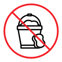 Cleaning bucket with sponge sign icon