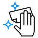 Cleaning with rag icon