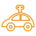 Clockwork car toy icon