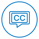 Closed Captions Color Outline icon