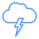 Cloud lightning Color Outline icon