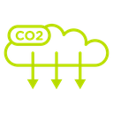 CO2 Emissions Cloud Arrows icon