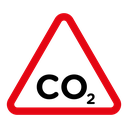 CO2 warning sign icon