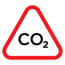 CO2 warning sign icon