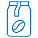 Coffee paper bag icon