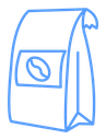 Coffee paper bag icon