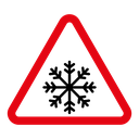 Cold warning sign icon