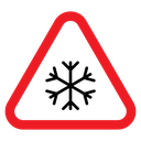 Cold warning sign icon
