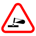 Corrosive acid safety sign Color Outline icon