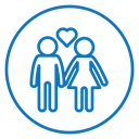 Couple with love icon