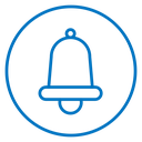 Cowbell circle plus icon