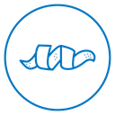 Croissant Pastry Color Outline icon