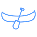 Crossed Paddle Canoe Color Outline icon