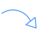 Curving Down Arrow icon
