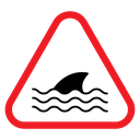 Danger of shark sign icon
