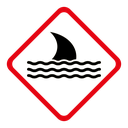 Danger of shark sign icon