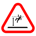 Deep water warning sign Color Outline icon