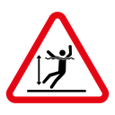 Deep water warning sign icon