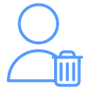 Delete User Trash Can Color Outline icon