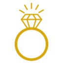 Diamond ring set icon