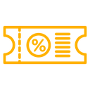 Discount Voucher Percent Ticket Color Outline icon