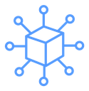 Distribution Channel Cube Network Color Outline icon