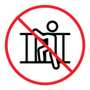 Do not climb sign icon