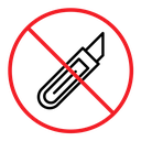 Do not cut sign icon