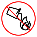 Do not extinguish with water sign icon