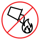 Do not extinguish with water sign icon