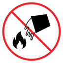 Do not extinguish with water sign Color Outline icon