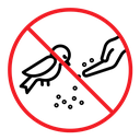 Do not feed birds sign icon
